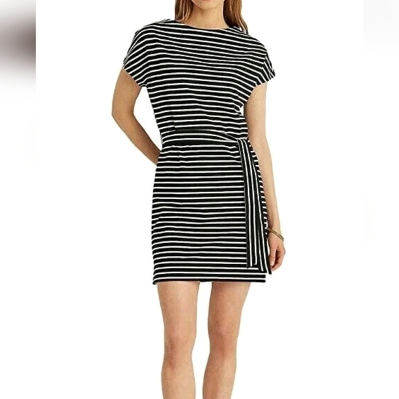 Lauren Ralph Lauren Dresses & Skirts - Lauren Ralph Lauren Striped Cotton Shirt Dress Size Small Belted Black White